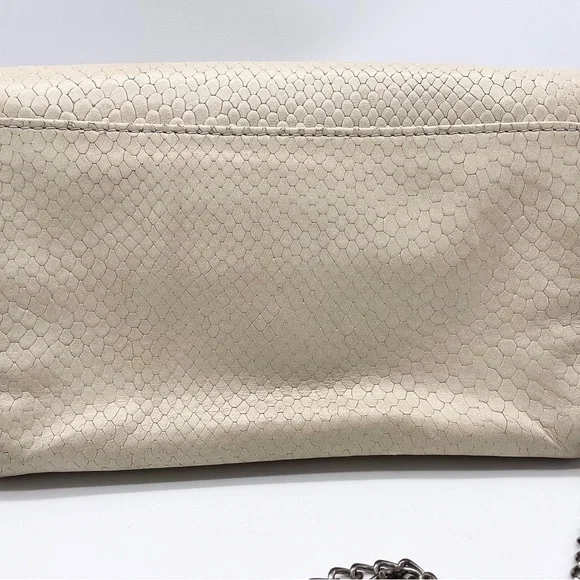 VINTAGE HALSTON Heritage Crossbody Bag Beige Snake Embossed Leather Hand… - Picture 15 of 16